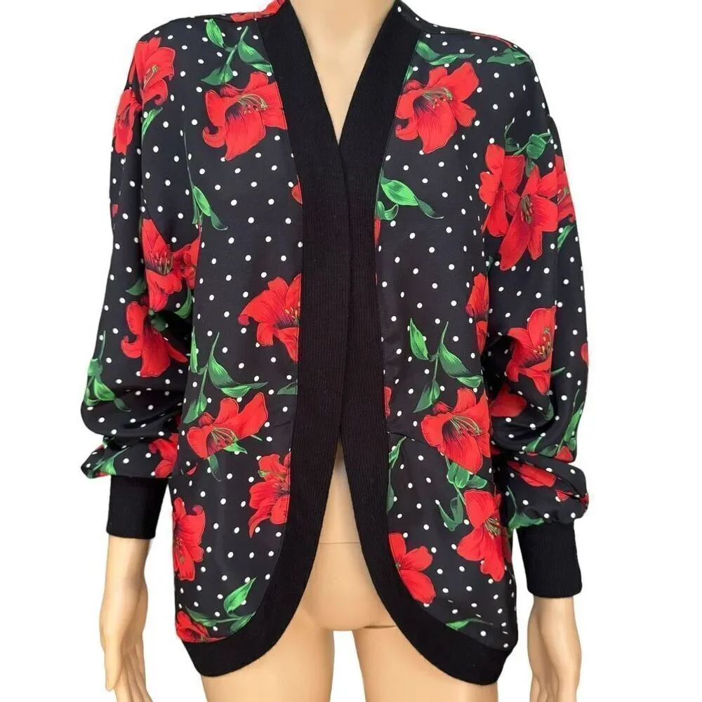 Toni Todd vintage oversized floral blazer shoulder pads size S